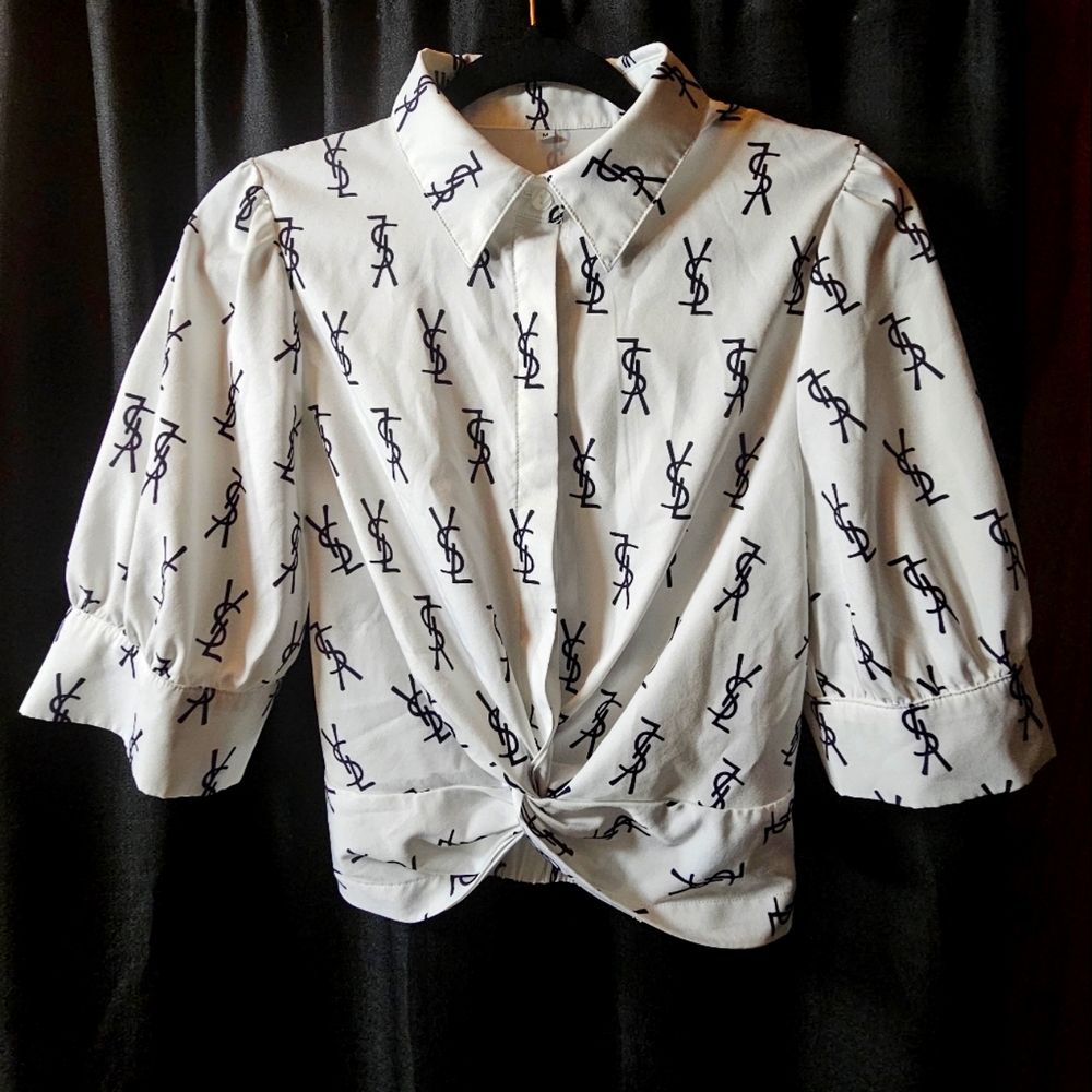 YSL twist front crop top